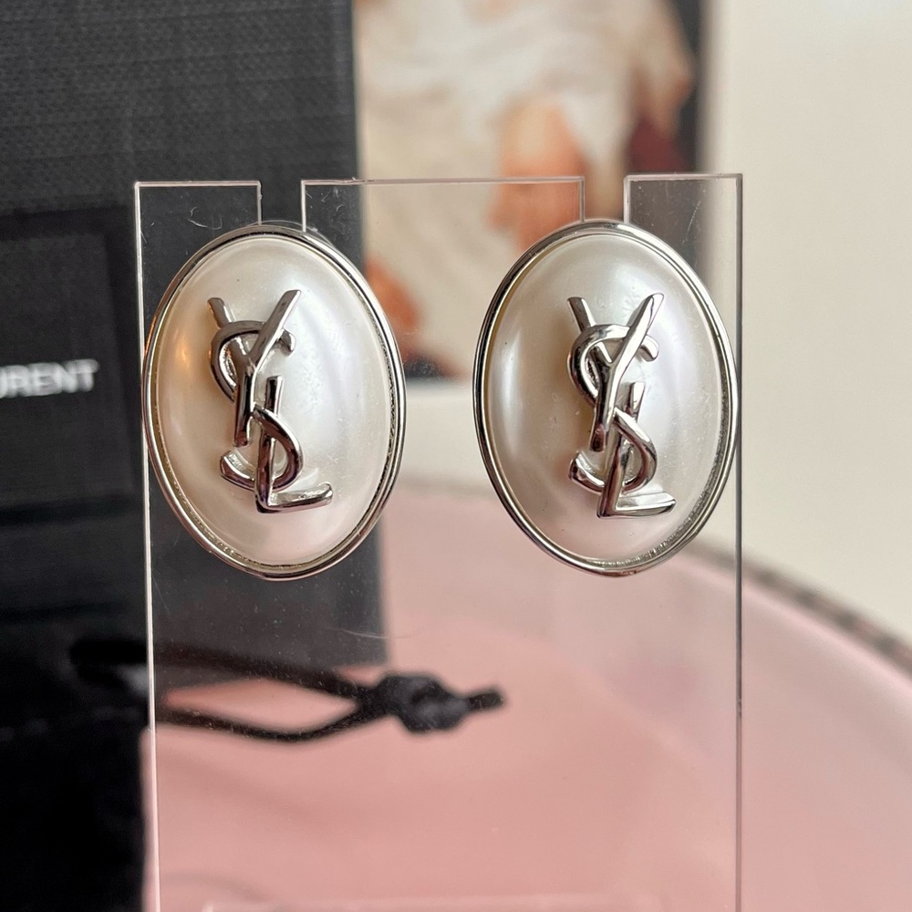 YSL Faux Pearl Earrings - Full Inclusion